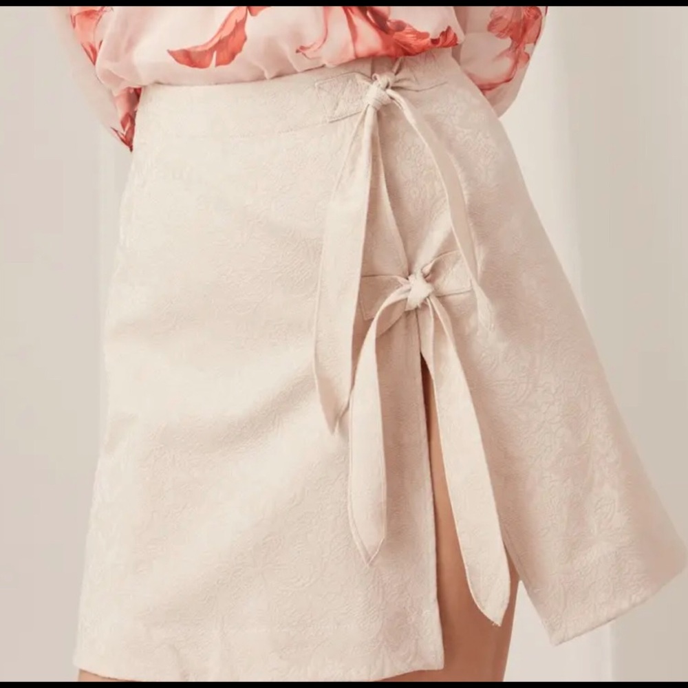 Keepsake STONE Beige GOT LOVE Wrap Tie Skirt - Picture 1 of 14